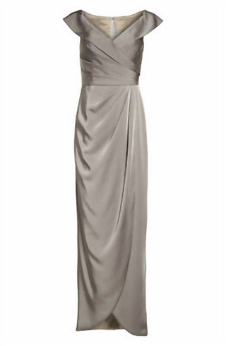 La Femme - Women's Surplice Off The Shoulder Gown