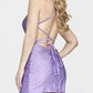 Faviana - Beaded Lace-up Back Cocktail Dress
