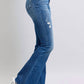 Judy Blue - High Rise Contrast Wash Destroy Flare Jeans