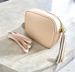 Cadenza Itália - Bolsa transversal feminina de couro estilo câmera