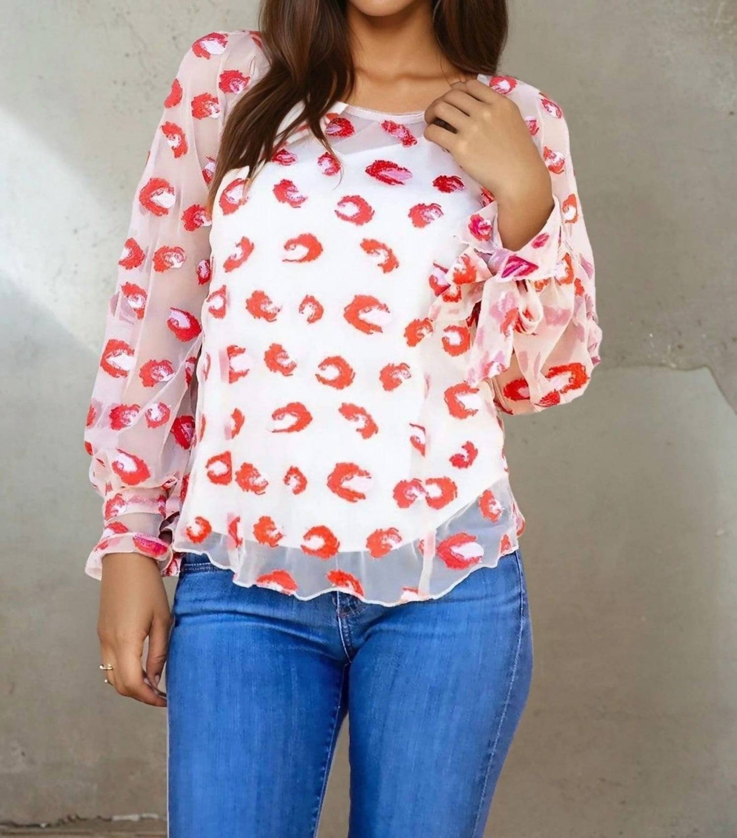 Eva Franco - Cheetah Mash Embroidered Top