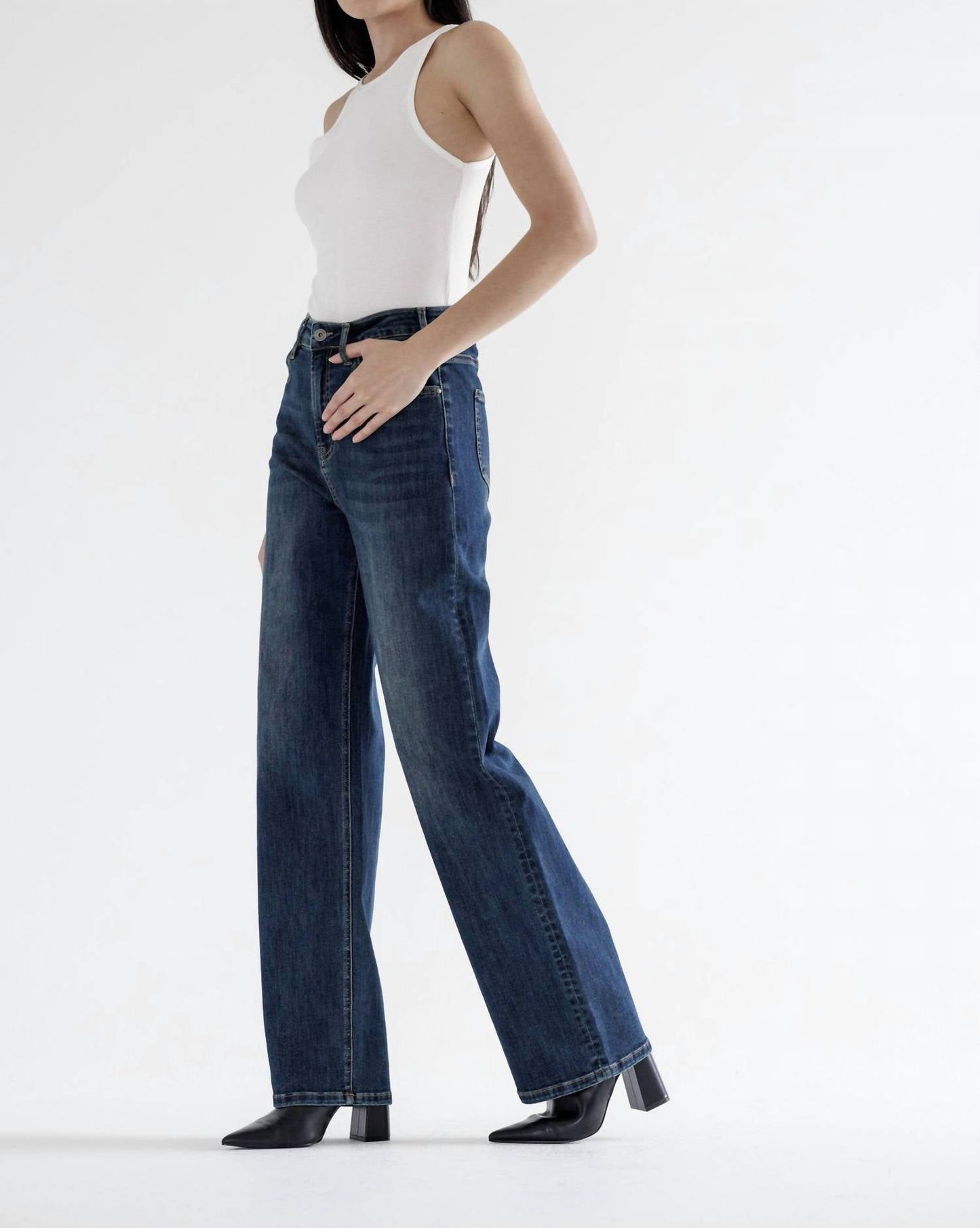 Mica Denim - Freya Super High Rise Straight Leg Loose Fit Jeans