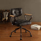 Hallie - Top Grain Leather Office Chair - Vintage Black