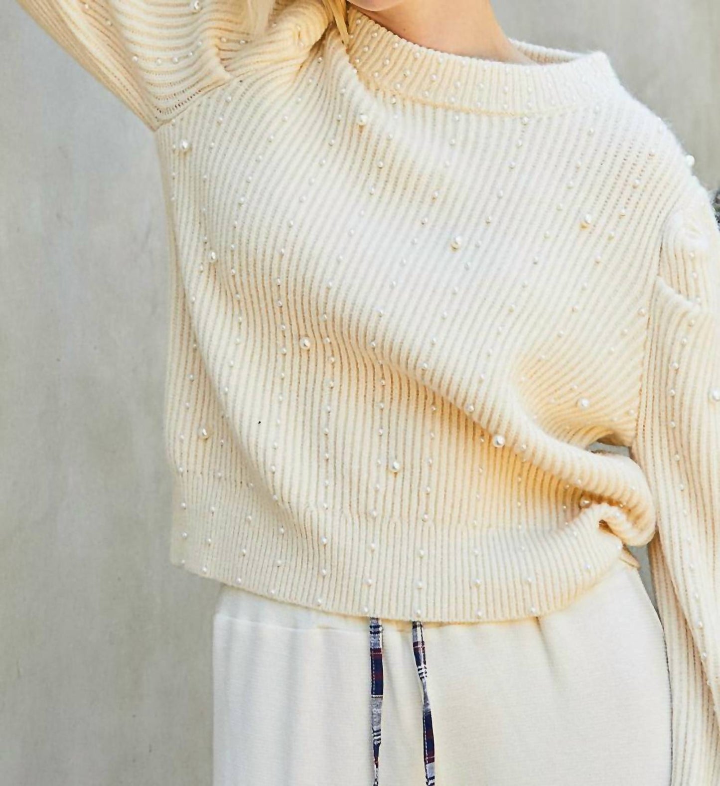 Pol - PEARL DETAIL SWEATER