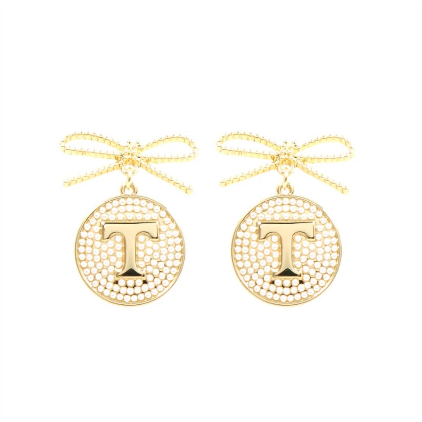 Brianna Cannon - Women's University Of Tennessee Logo Pearl Medallion Earrings
