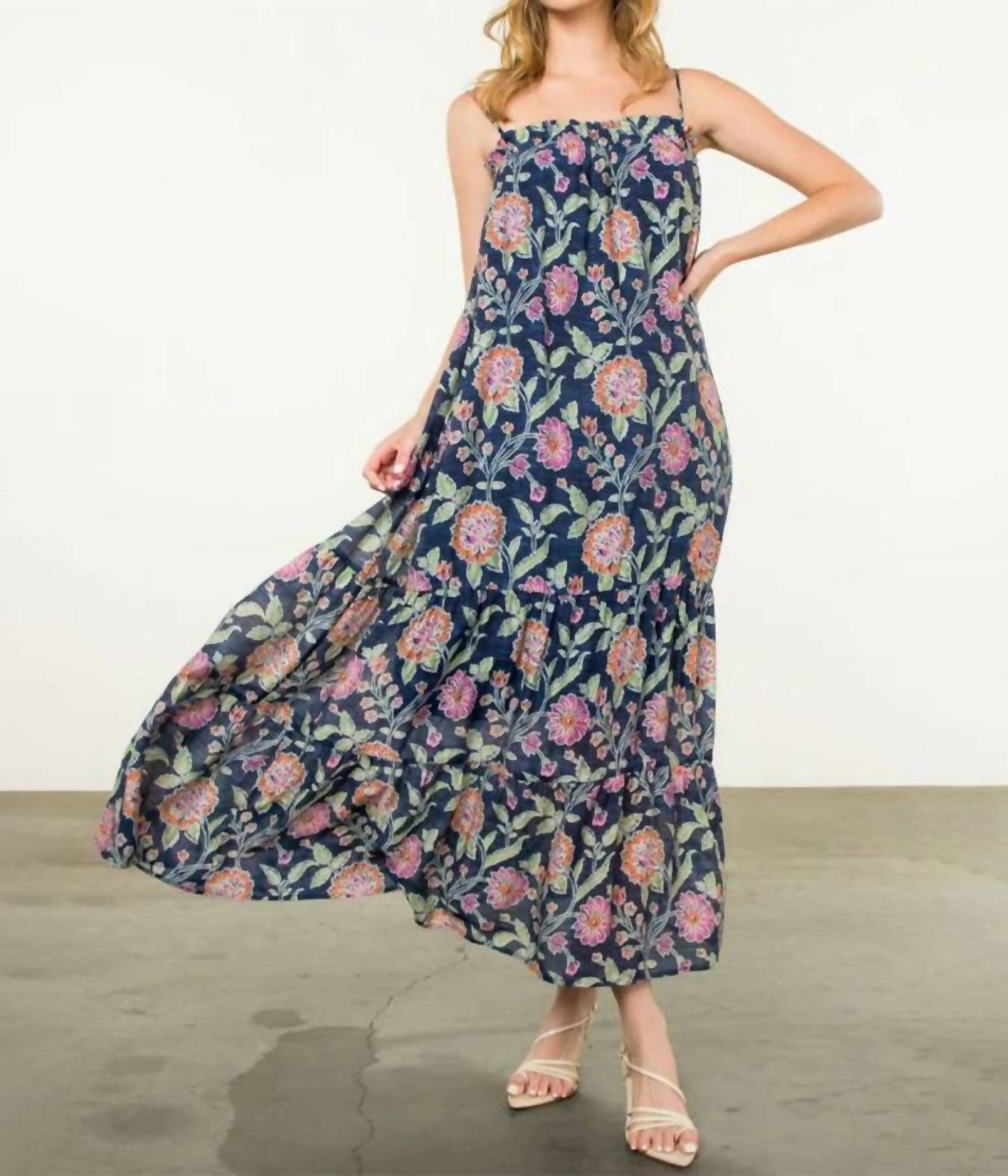 Thml - Strap Tie Floral Maxi Dress