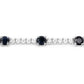 6.21 Carat Genuine Blue Sapphire and White Zircon .925 Sterling Silver Bracelet