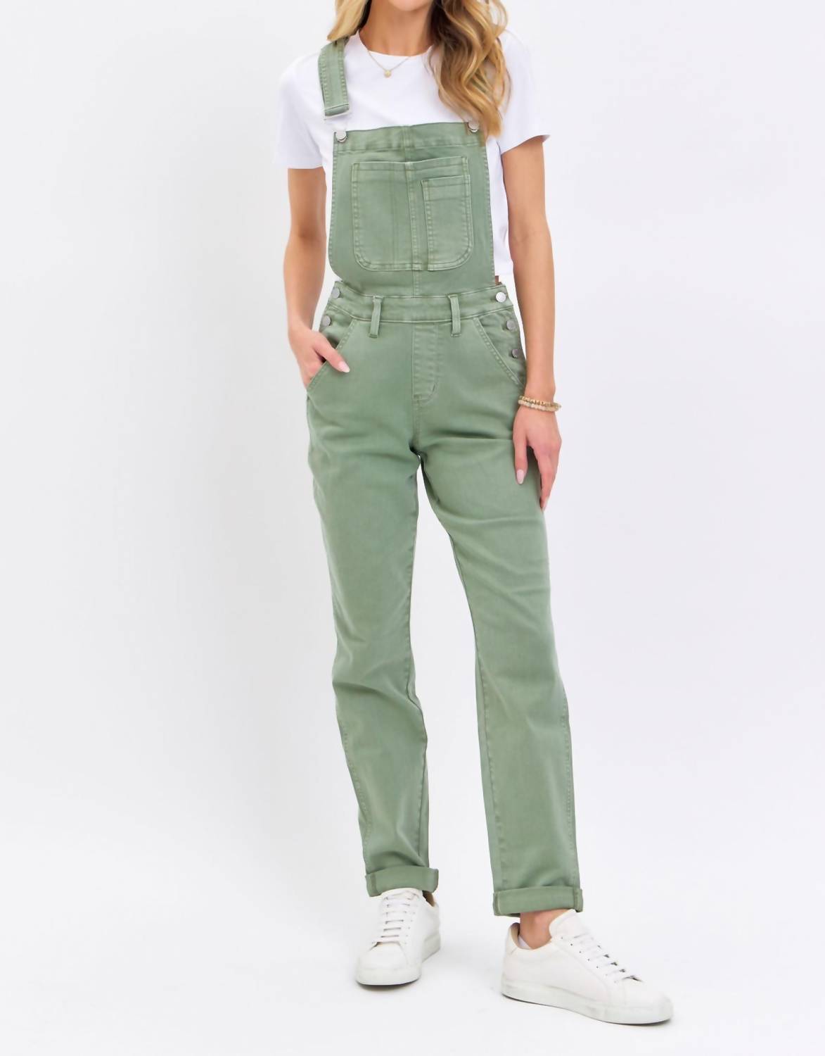 Judy Blue - High Waist Double Cuffed Boyfriend Overalls