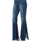 Risen - Side Shadow Seam Detail Slit Flare Jeans