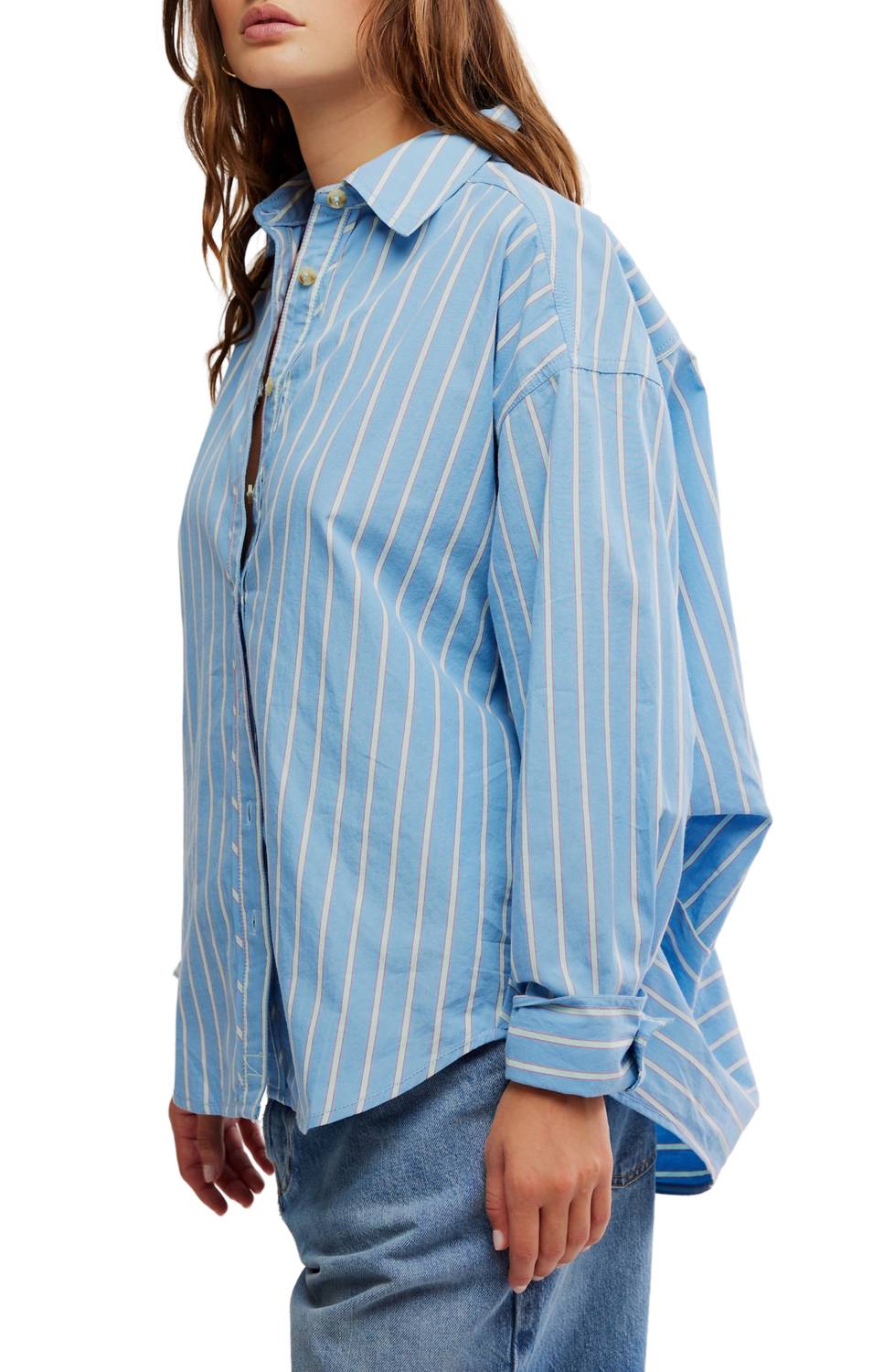 Free People - Varsity Vibes Stripe Oversize Button-up Shirt