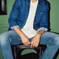 Current/Elliott - Denim Button Down Blazer