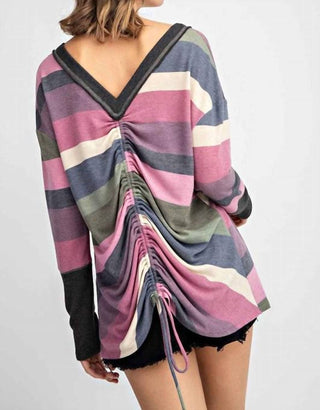 143 Story - V Back Detail Stripe Top