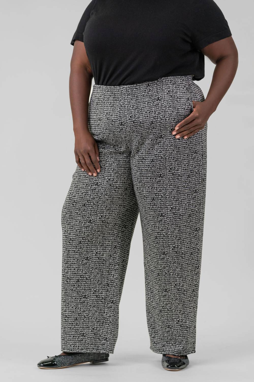 Nic + Zoe - Etched Tweed Wide Leg Ankle Pants - Plus