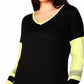 French Kyss - Color Block V-Neck with Stripe