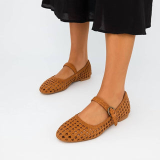 Cushionaire - Sapatilhas de balé elegantes Weston tecidas à mão para mulheres