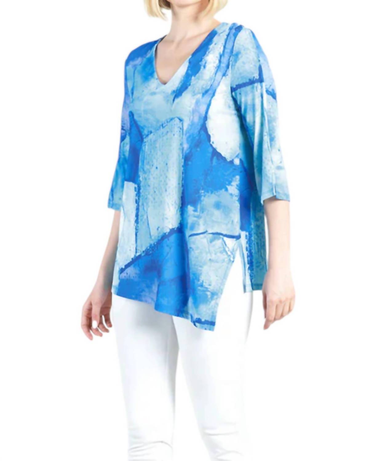 Clara Sunwoo - Asymmetrical Watercolor Tunic Top