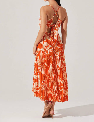 Astr - Blythe Floral Plisse Midi Dress