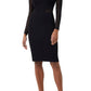 French Connection Viven Long Sleeve Mesh Panel Sheath Dress