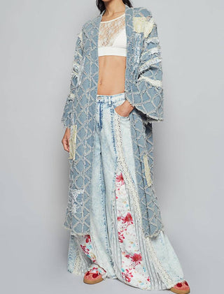 Pol - Jaqueta jeans com patches de renda