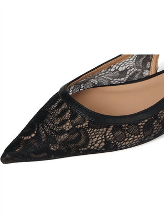 Steve Madden - Black Lace Olsen Slingback Pointed Toe Bow