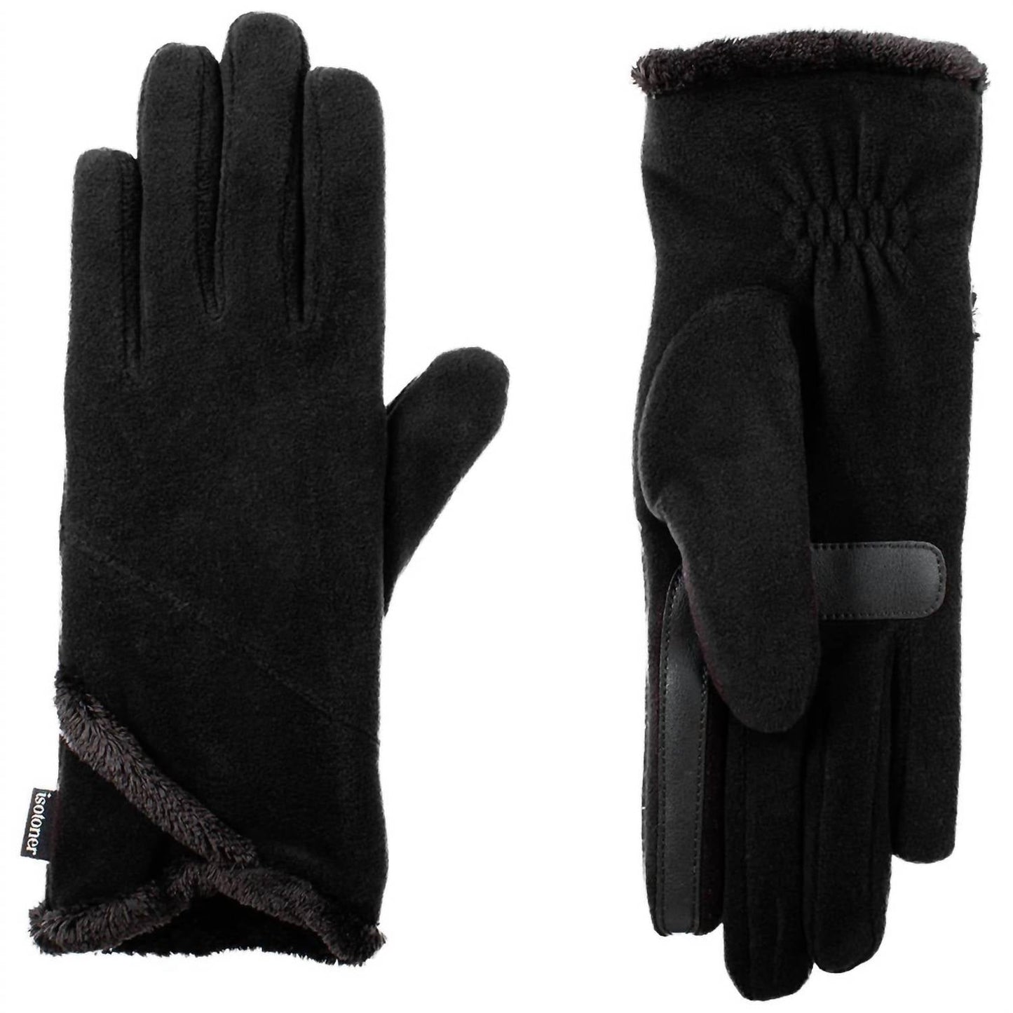 Isotoner - Women's Smartdri Fleece Gloves With Overlap Wrist