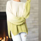 &Merci - Dip Dye Faux Fur Oversize Sweater Top