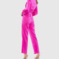 Mac Duggal - Front Twist Puff Sleeve Deep V Jumpsuit