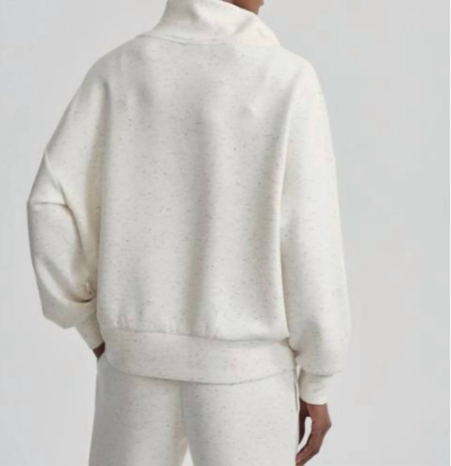 Varley - Hawley Half Zip Sweat Ivory Marl Fleck