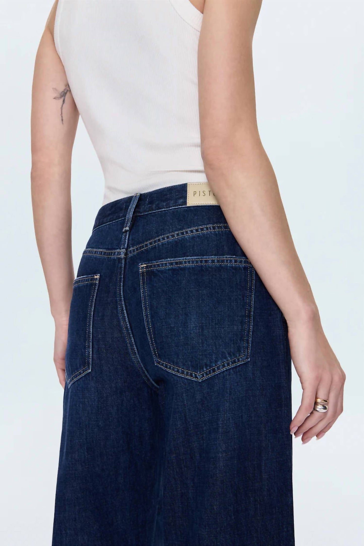 Pistola - Kacey Mid Rise Cuffed Straight Jeans