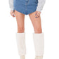 EDIKTED Triangle Denim Miniskirt in Blue  Size Large