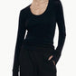 Enza Costa - Cashmere Easy Cuffed Scoop Neck Sweater