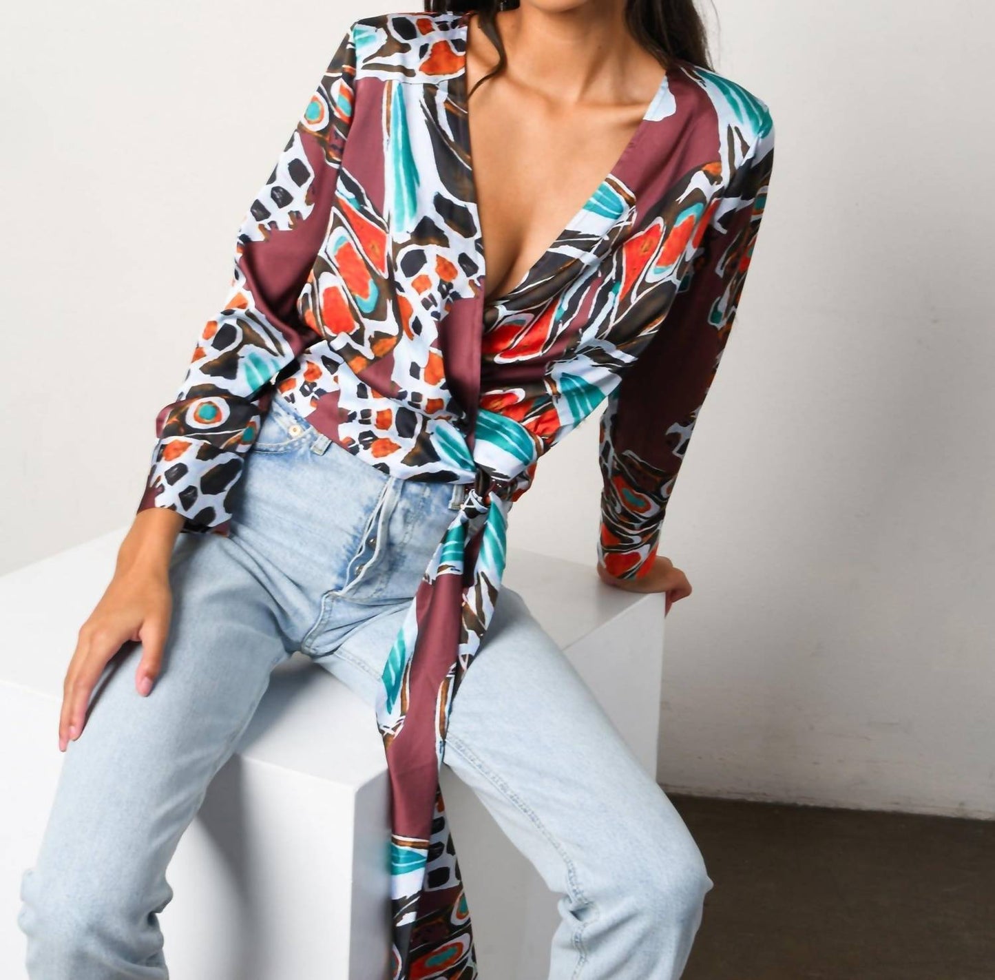 Hutch - Copper Butterfly Satin Top