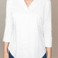 Lulu-B - Button Down Three-quarter Blouse