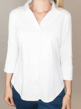 Lulu-B - Button Down Three-quarter Blouse