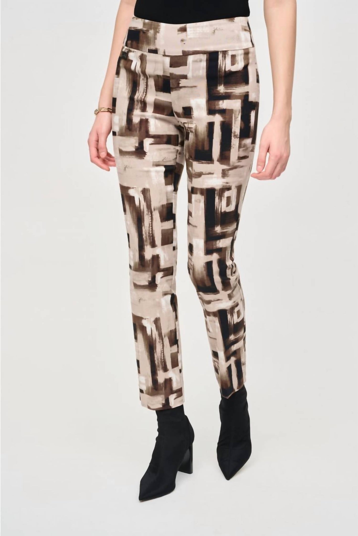 Joseph Ribkoff - Abstract Print Pull On Slim Pant