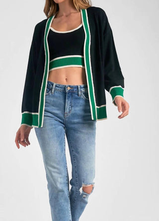 Elan - Cardigan Estilo Universitário