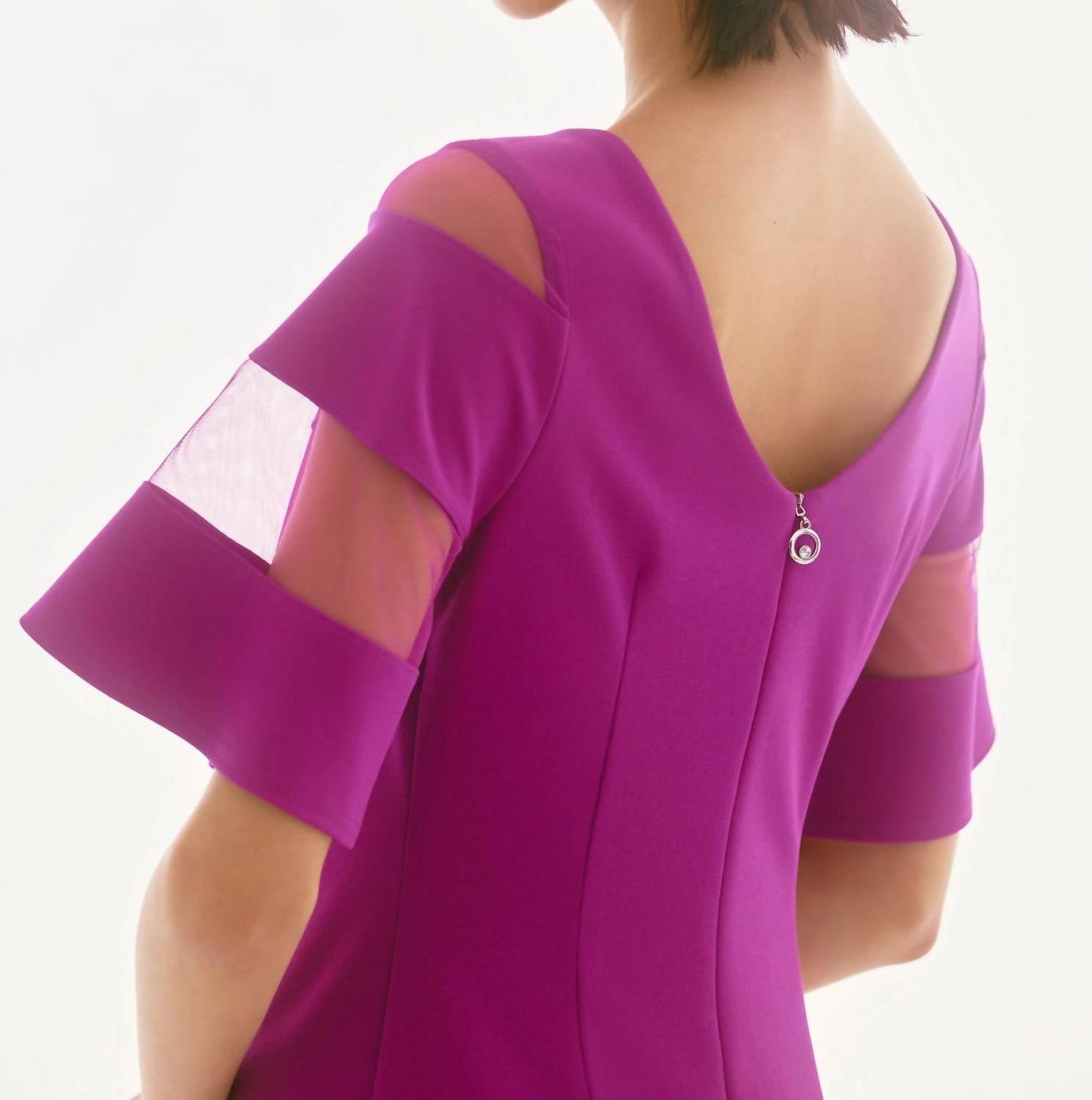 Joseph Ribkoff - Mesh Sleeve Insert A-line Dress