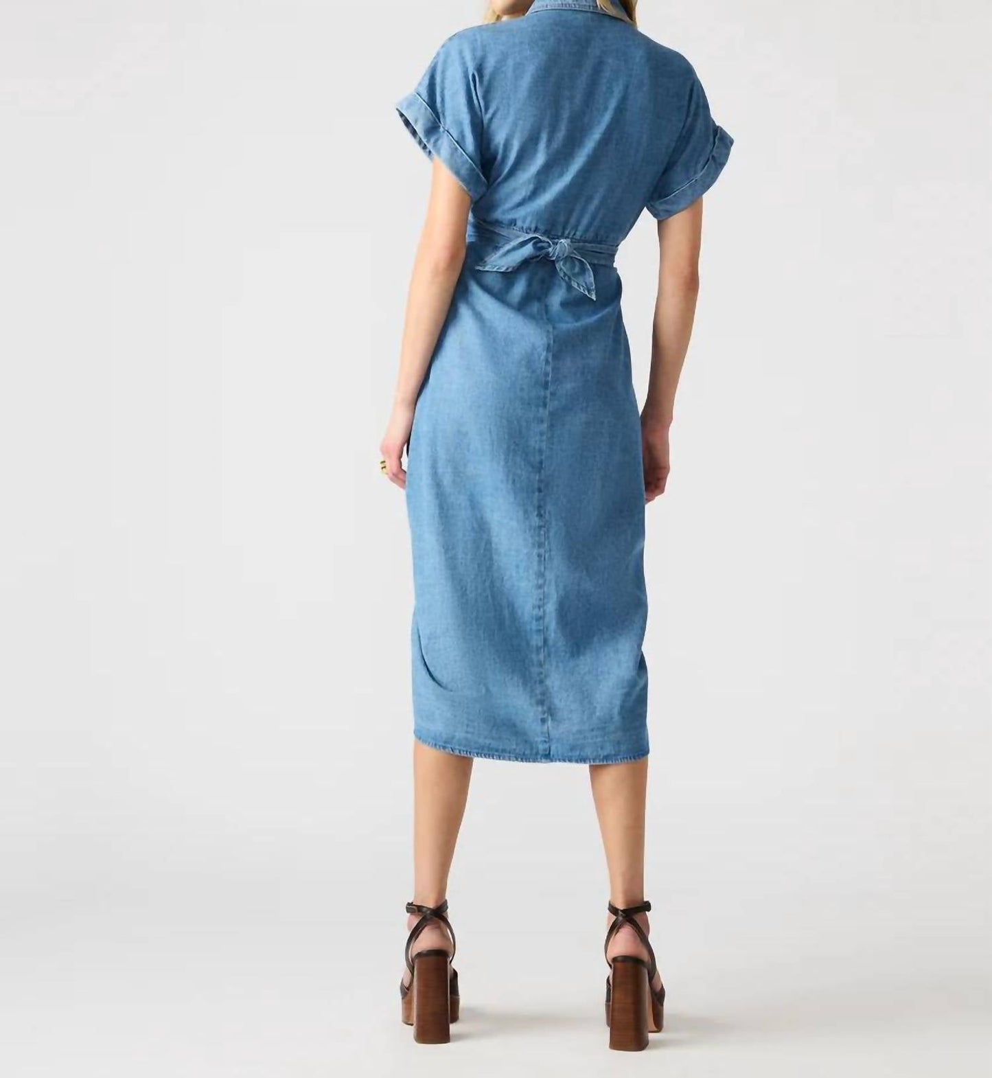 Steve Madden - Tori Tie-front Midi Shirt Dress
