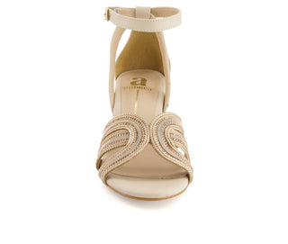 Andrea - Sandálias femininas de salto médio com tira no tornozelo