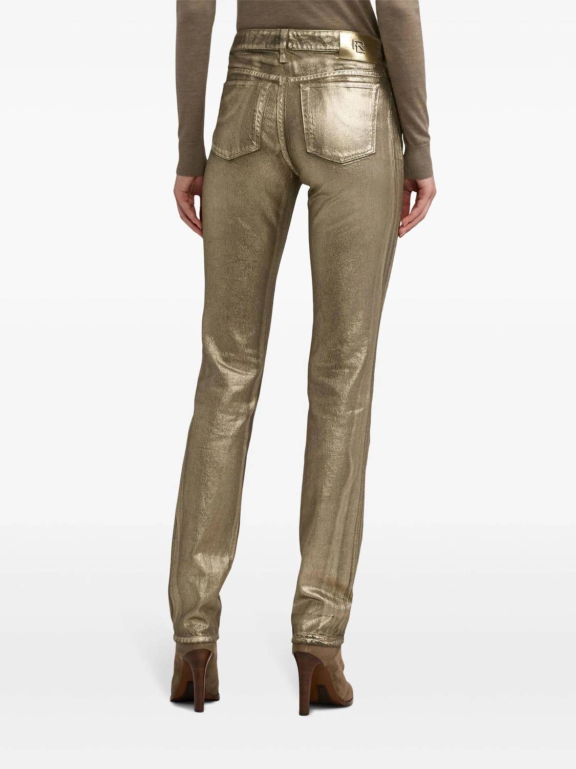 Ralph Lauren - Metallic High Rise Skinny Jeans