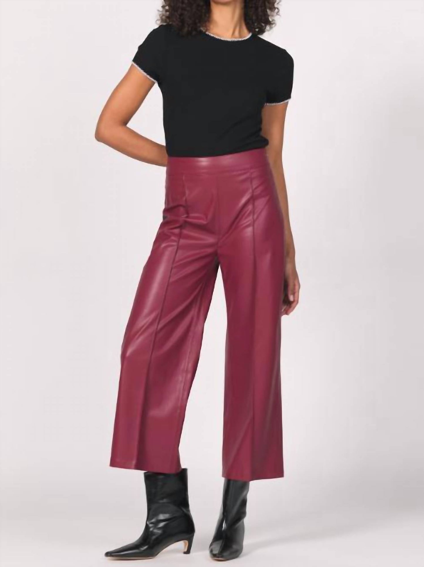 Another Love - Sparkle Wide Leg Leather Pants