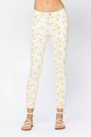 Judy Blue - Calça Jeans Skinny com Estampa Floral