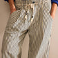 Free People - Dakota Cinched Striped Denim Trousers