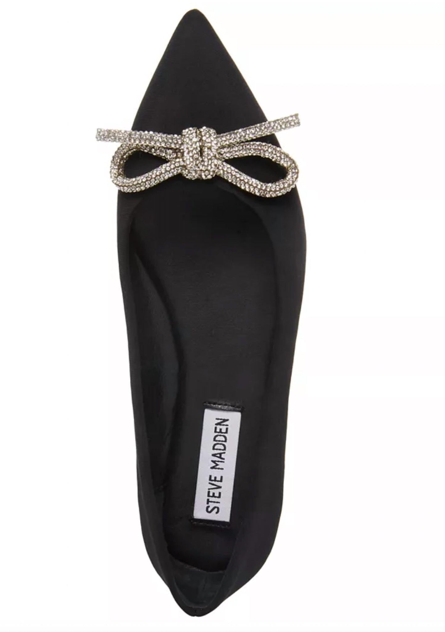 Steve Madden - Women's Pointed Toe Rhinestone Bow Slip On Flat