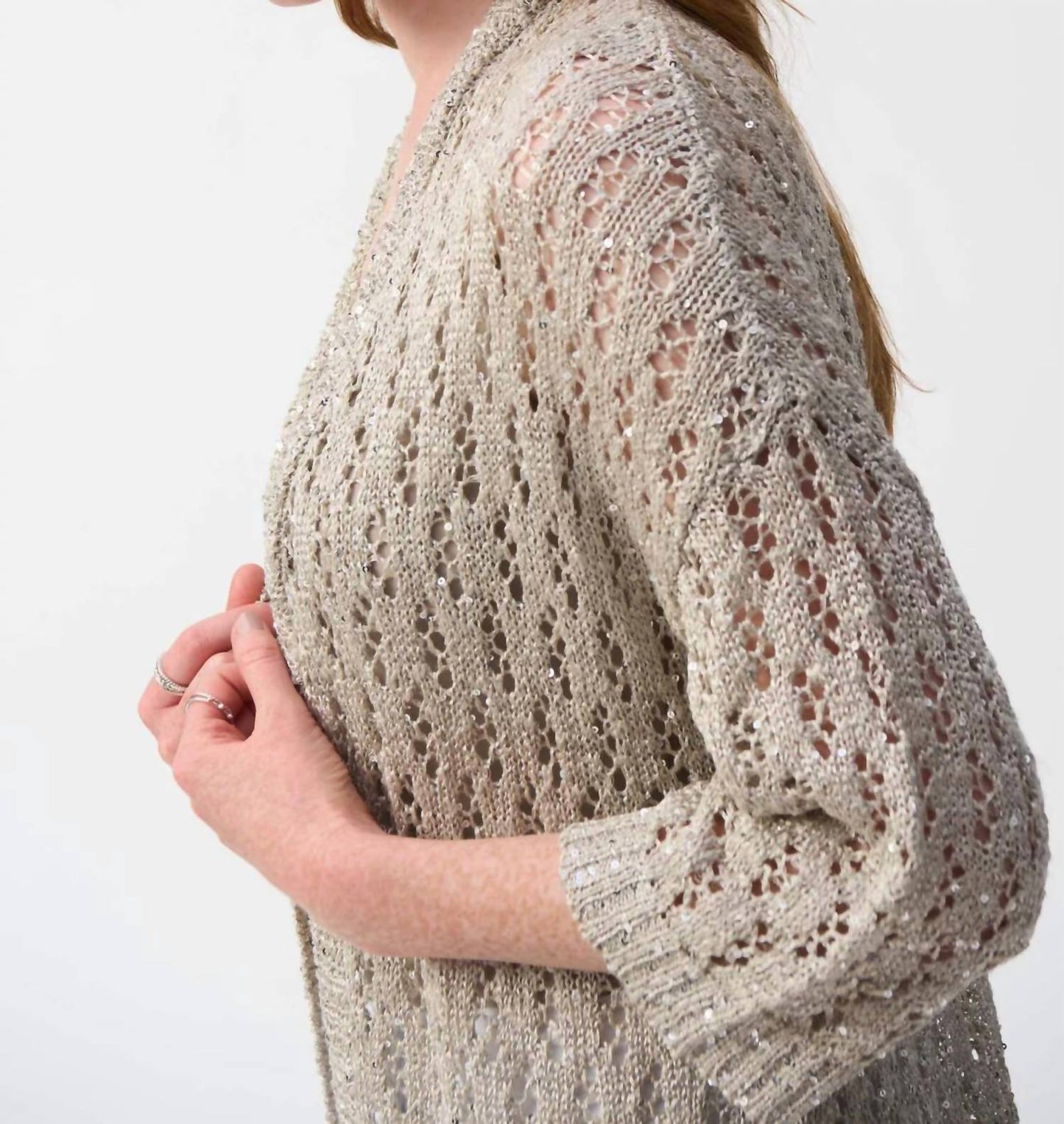 Joseph Ribkoff - Sequined Open Front Cover Up Jacket