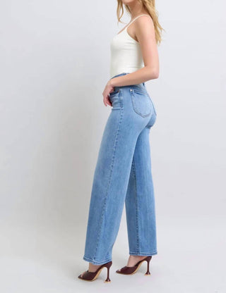 Judy Blue - Calça jeans larga tamanho grande com bolsos