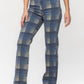 Judy Blue - High Waist Plaid Vintage Look Straight Leg Jeans