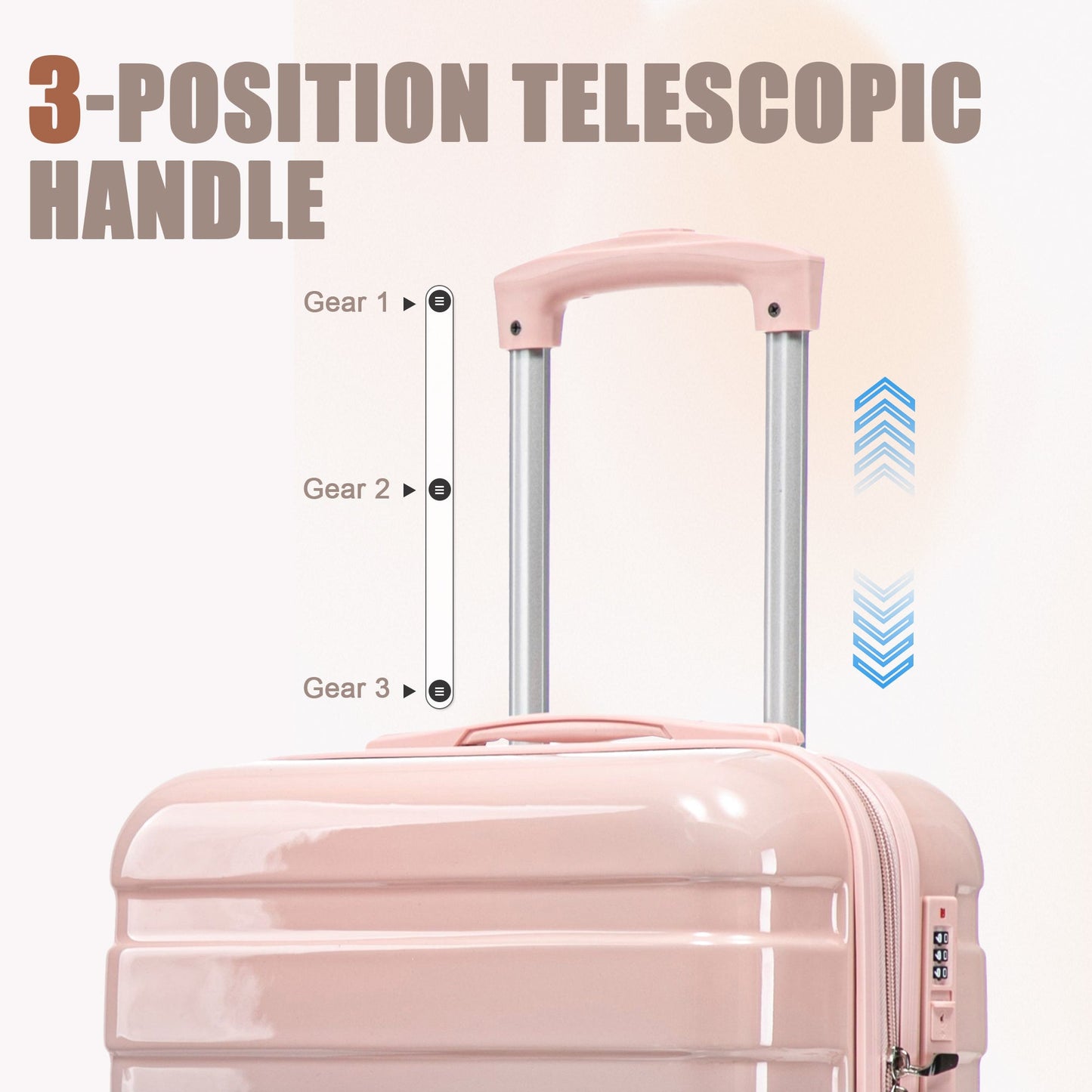 14"/20" 2-Pieces PC Spinner Wheel Carry On Luggage Set