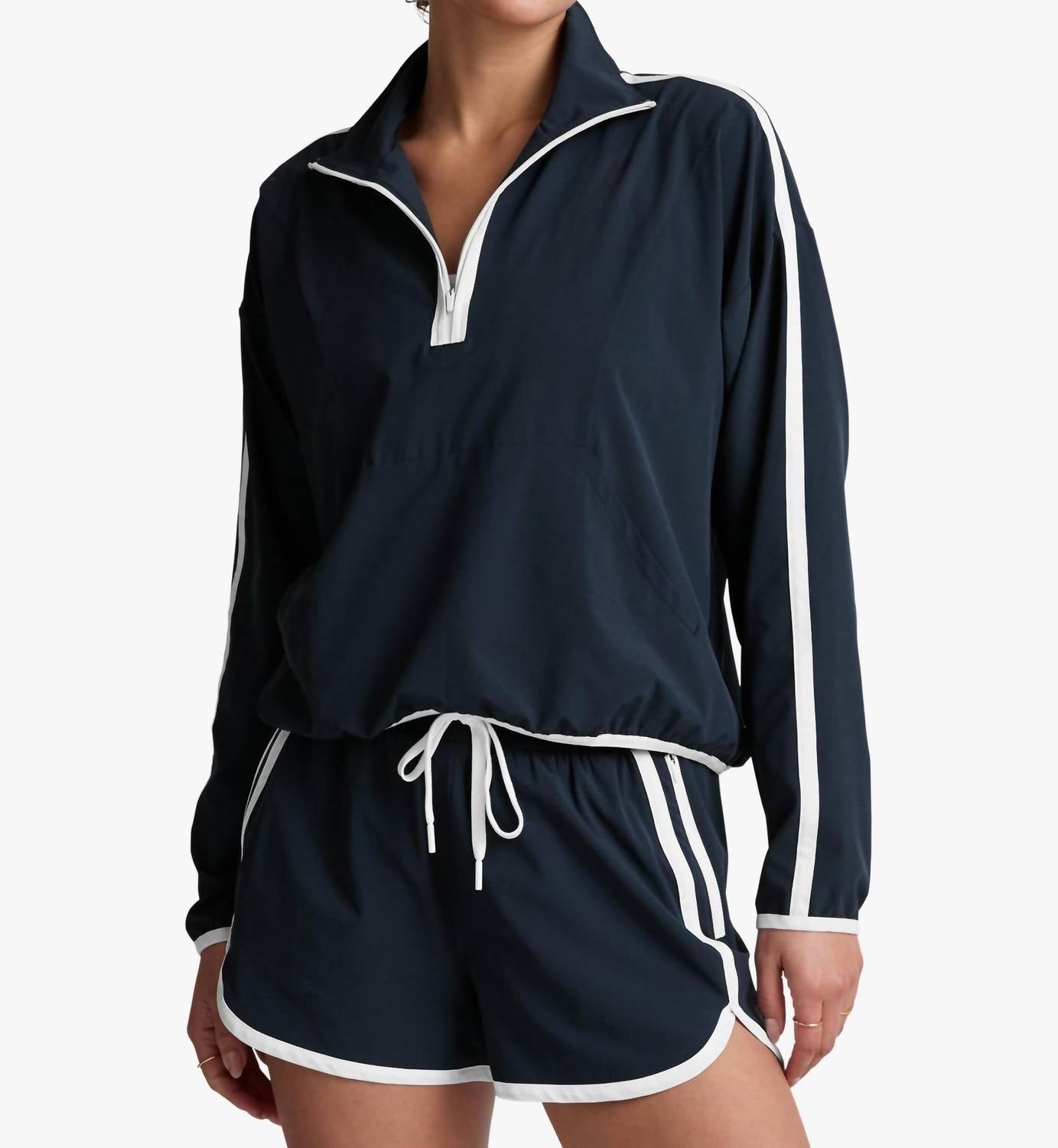 Beyond Yoga - Course Contrast Half Zip Pullover Sweatshirt