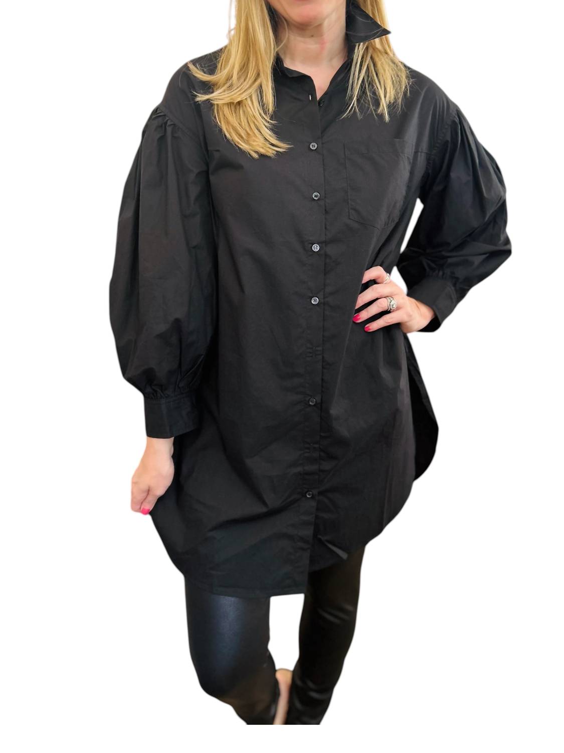 Before You Collection - Tunic Button Down Shirt Dress